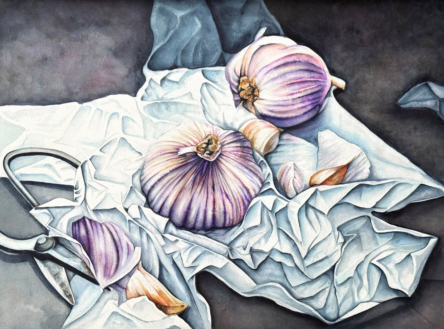 Purple Garlic - Giclée Watercolor Print