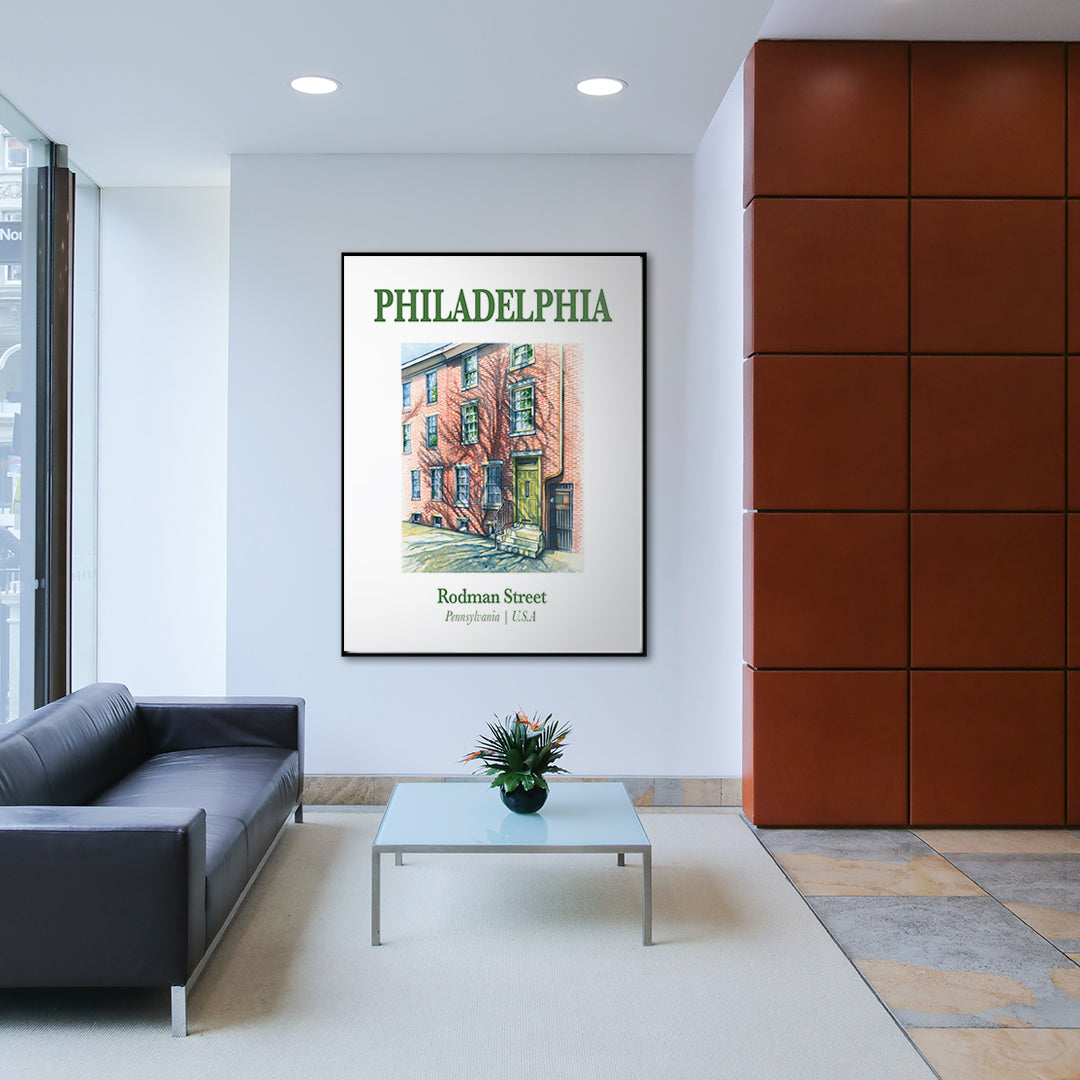 Rodman Street Philly - Watercolor Poster