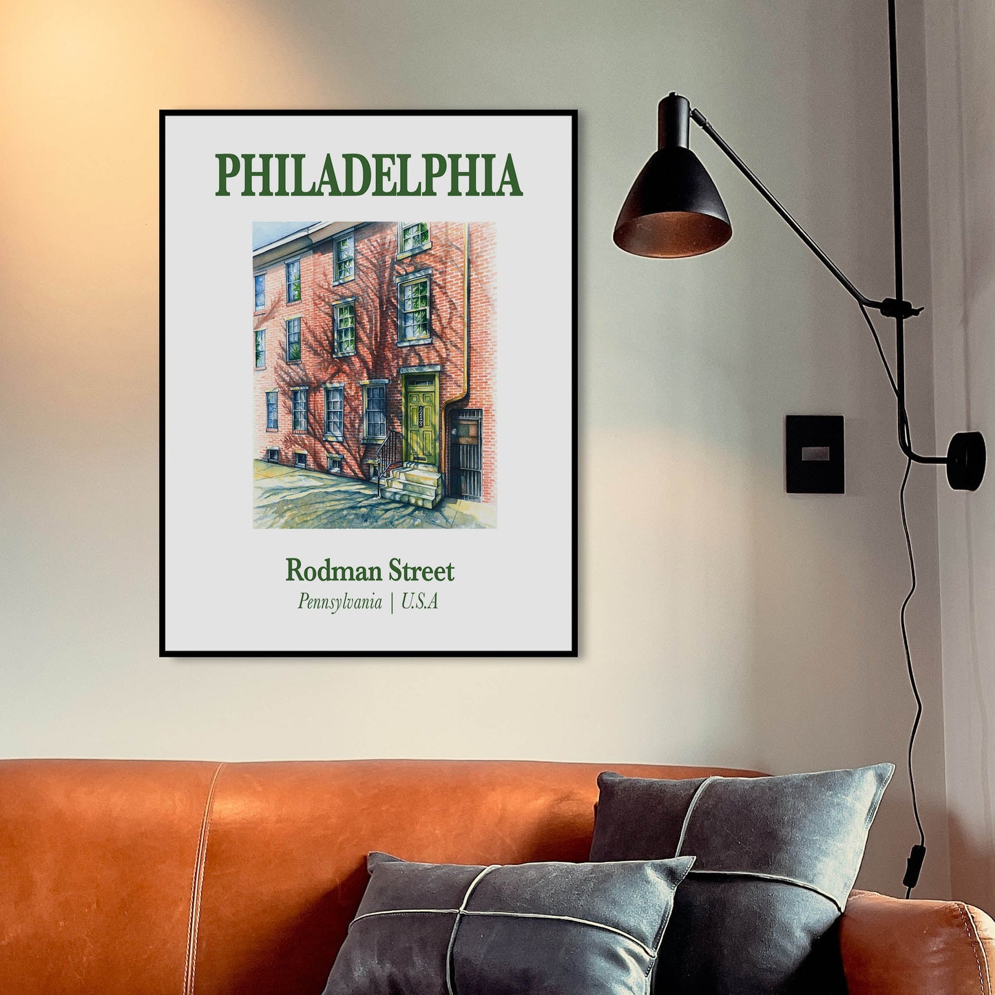 Rodman Street Philly - Watercolor Poster