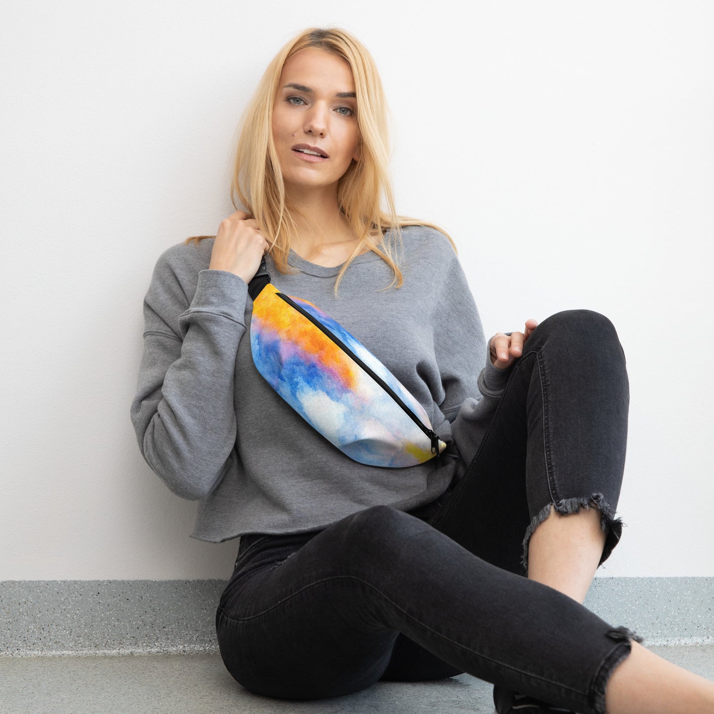 Rainbow Watercolor Inspired Fanny Pack