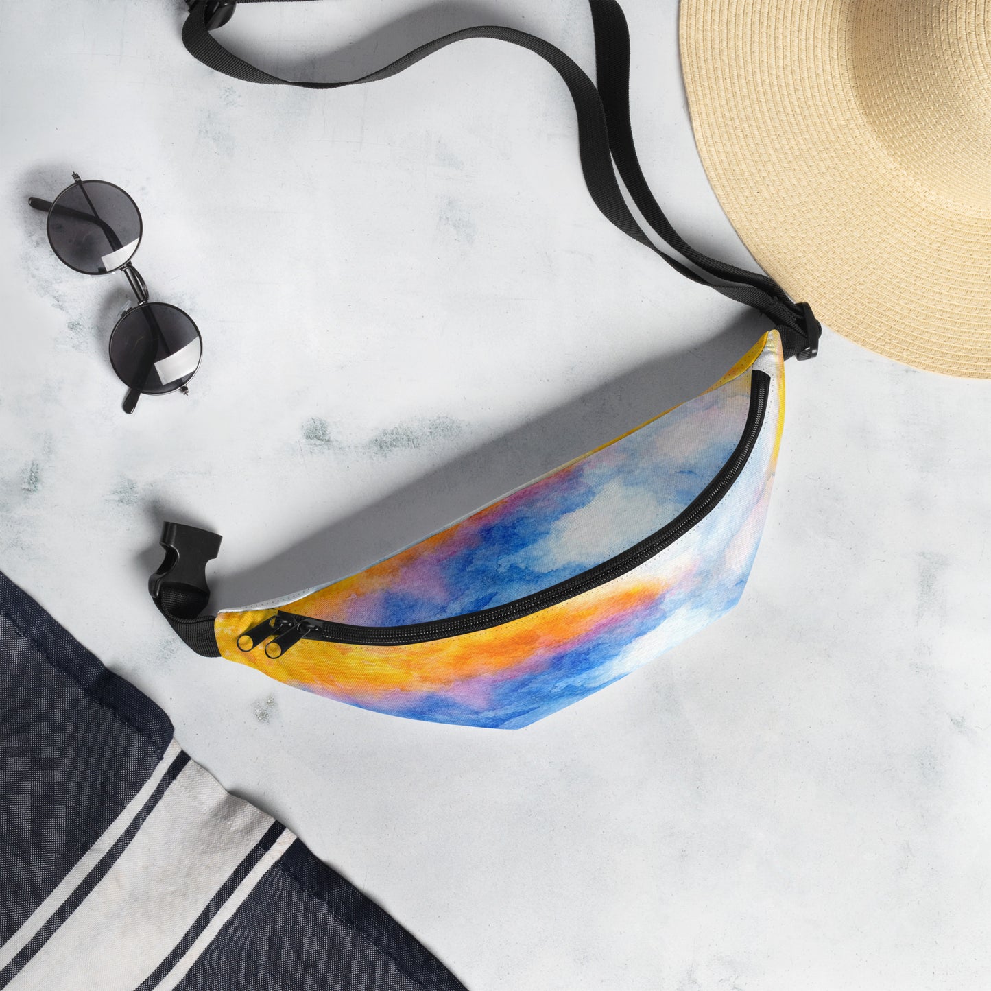 Rainbow Watercolor Inspired Fanny Pack