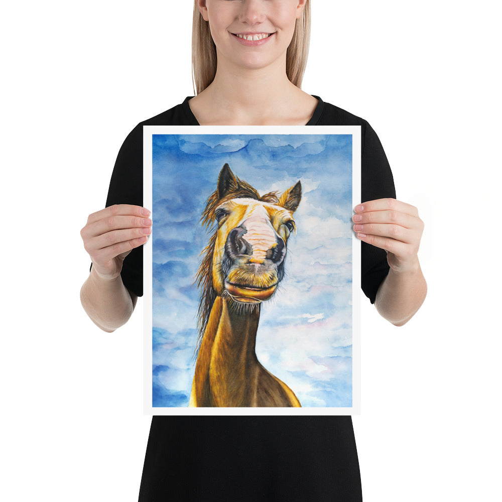 Funny Horse - Watercolor Poster
