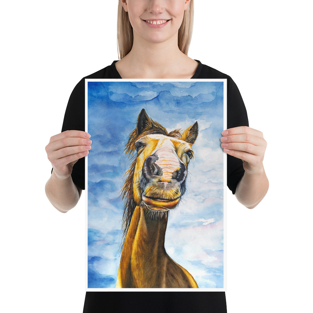 Funny Horse - Watercolor Poster