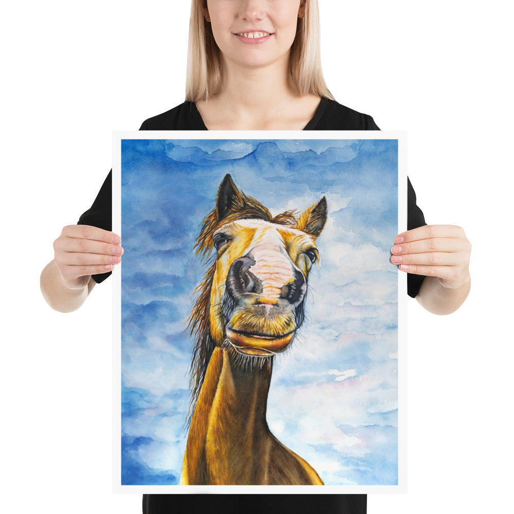 Funny Horse - Watercolor Poster
