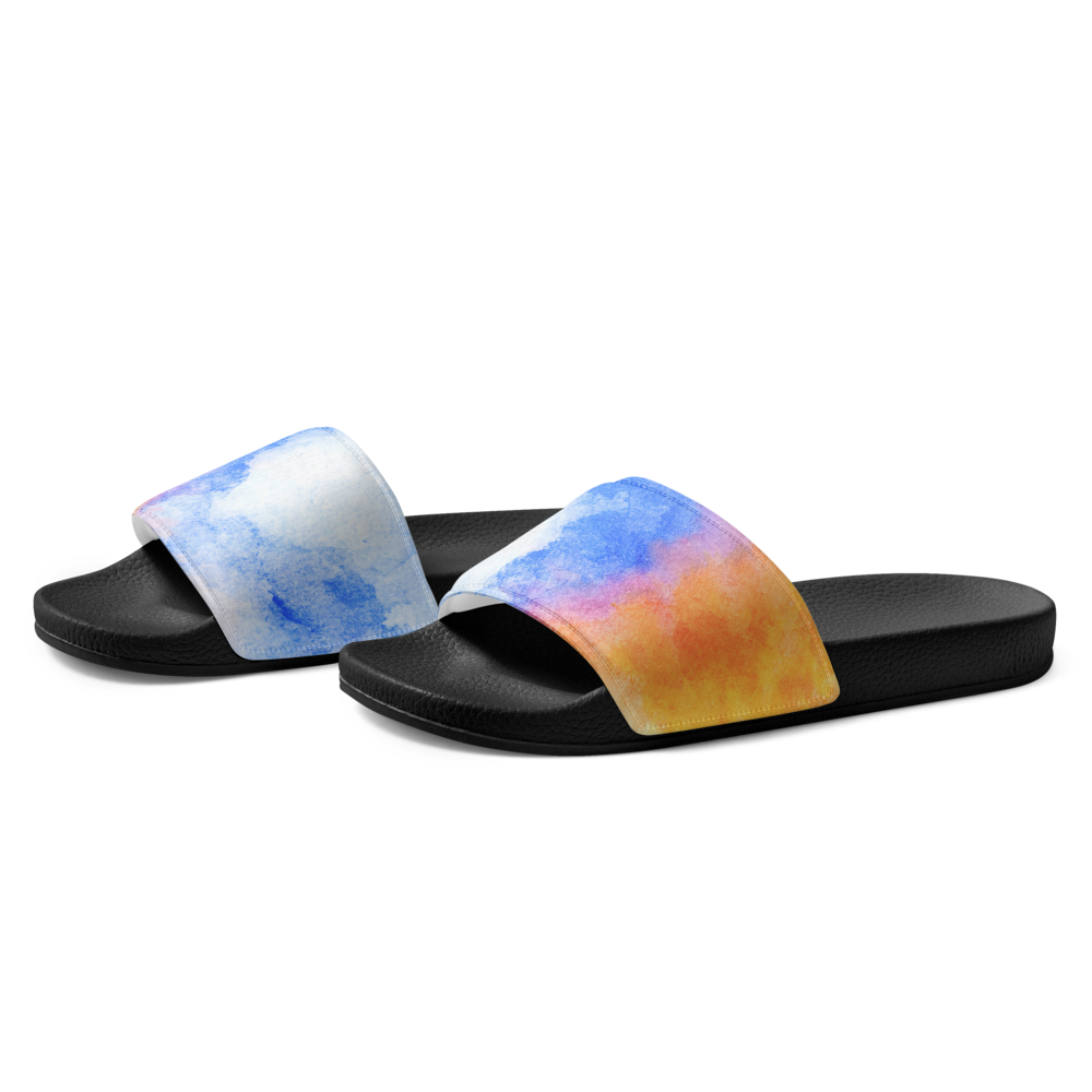 Rainbow Watercolor Inspired Men’s Slides