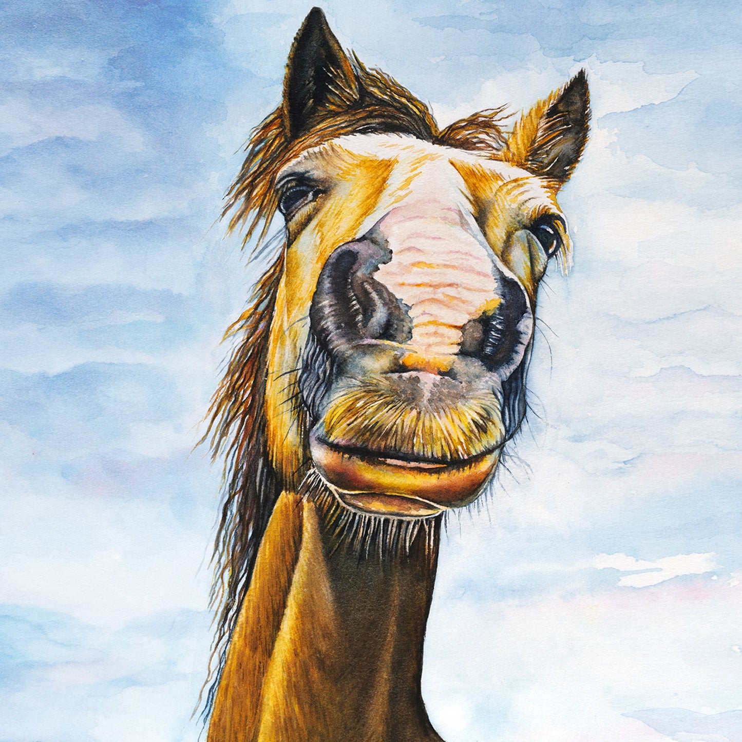 Funny Horse - Watercolor Poster