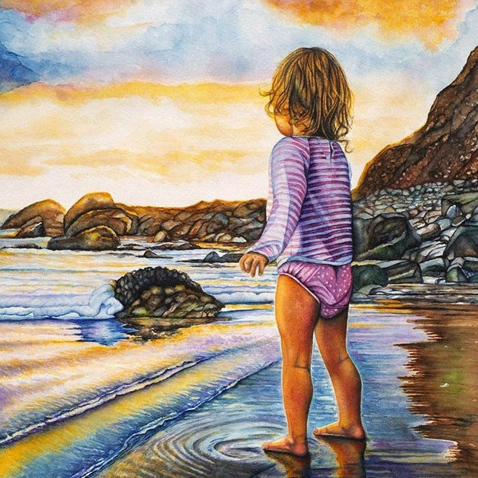 Shore Girl - Giclée Watercolor Print