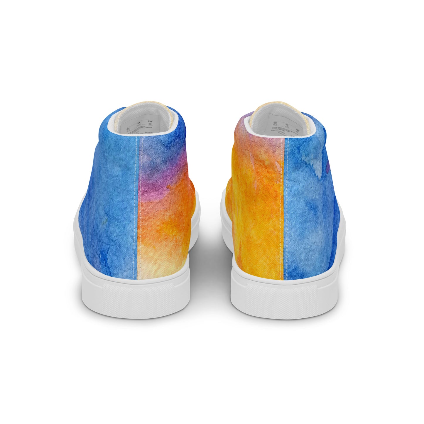 Women’s Watercolor Rainbow-High Top Canvas Shoes