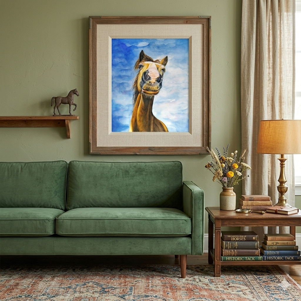 Funny Horse Painting - Giclée Watercolor Print