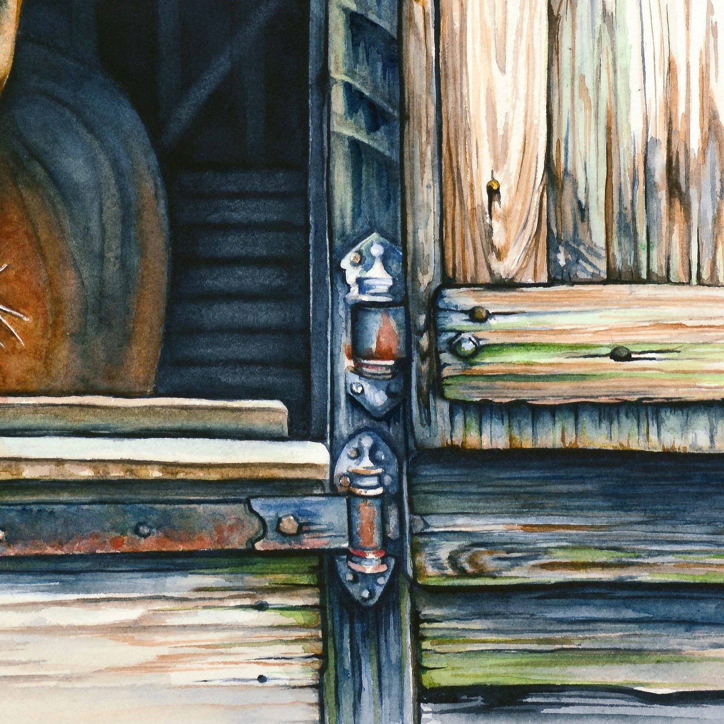 Horse in Barn - Giclée Watercolor Print