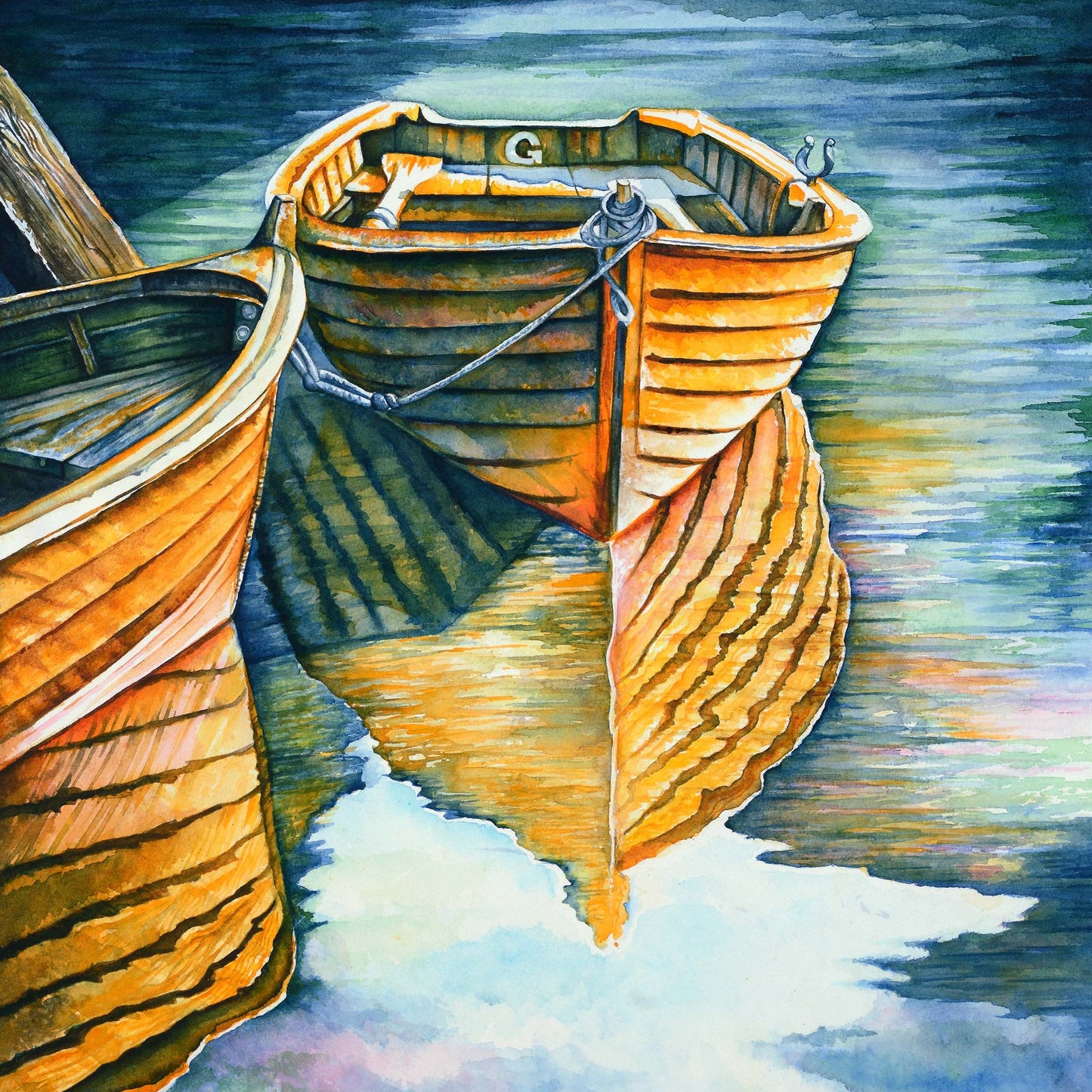 Colorful Row Boat - Giclée Watercolor Print