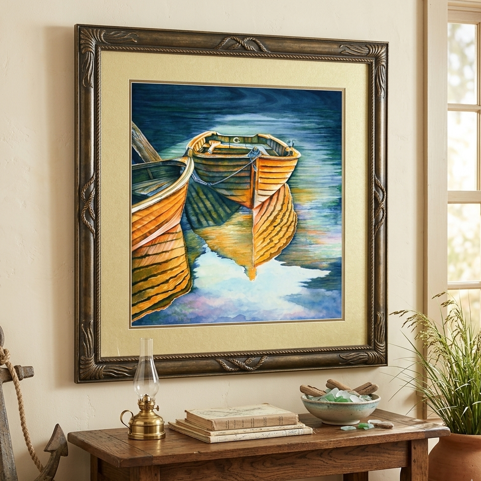 Colorful Row Boat Painting - Giclée Watercolor Print – Watercolors