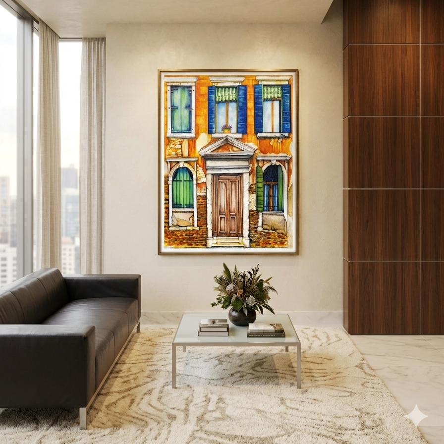 Crooked Door Painting - Giclée Watercolor Print