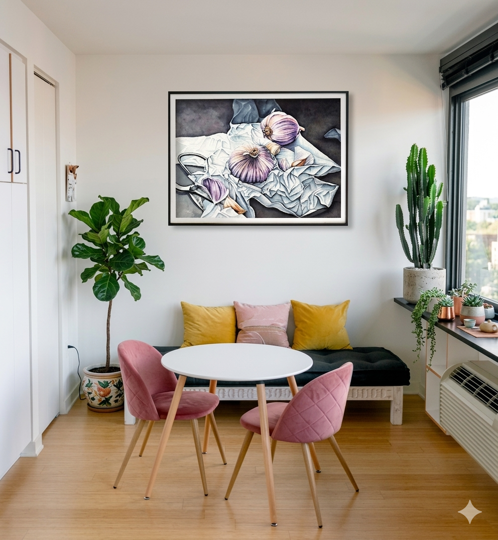 Purple Garlic Painting - Giclée Watercolor Print