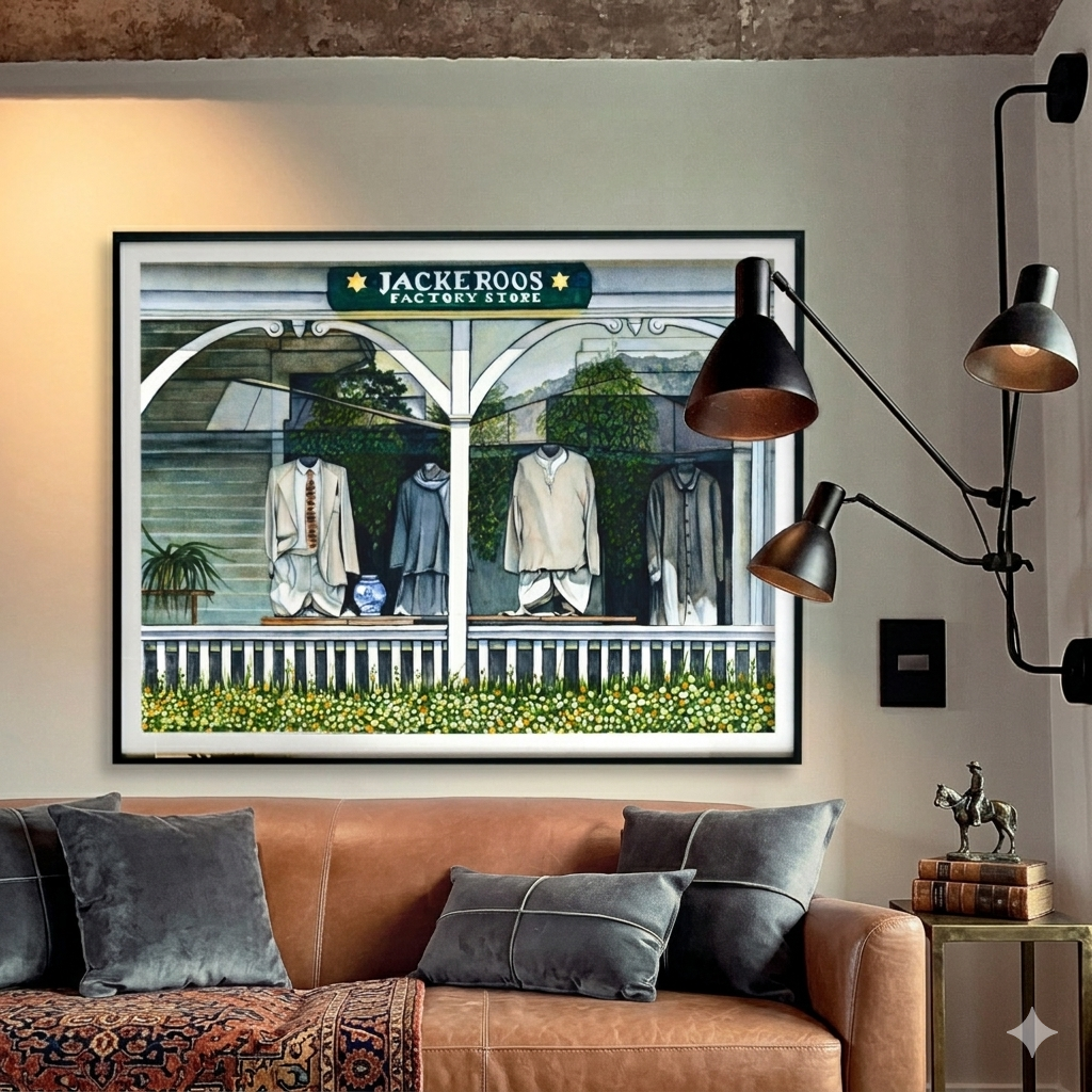 Jackeroos Window Painting - Giclée Watercolor Print