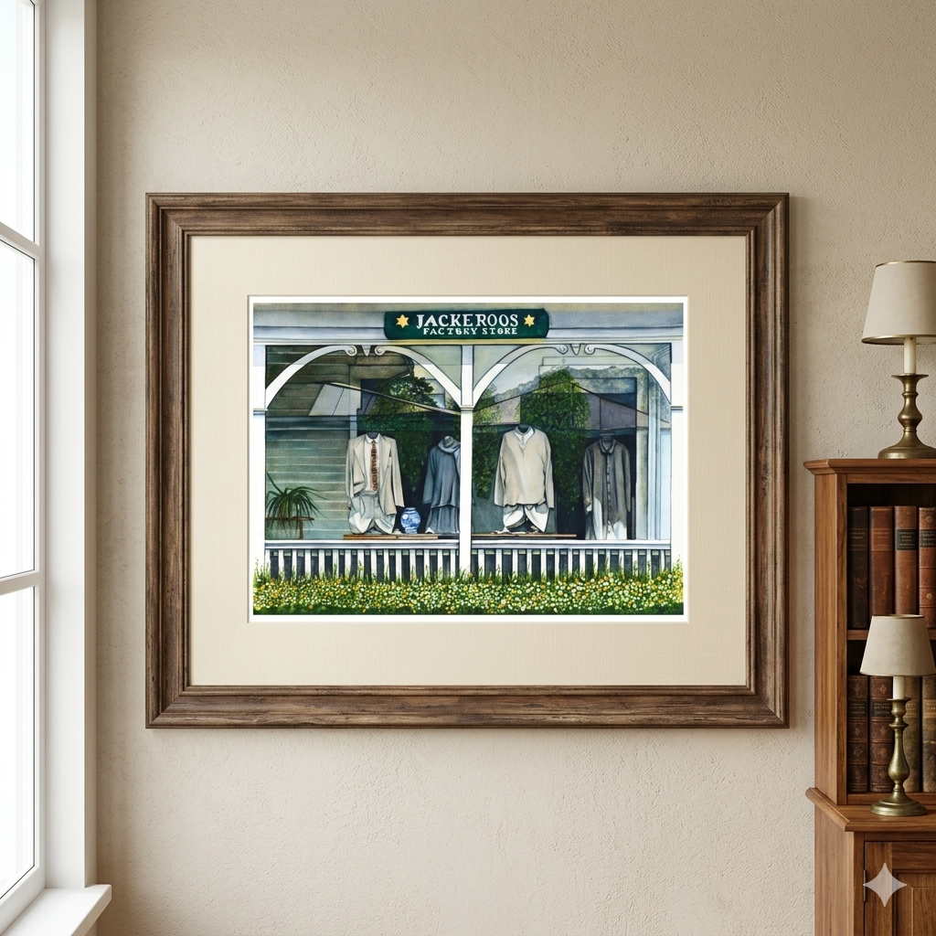 Jackeroos Window Painting - Giclée Watercolor Print