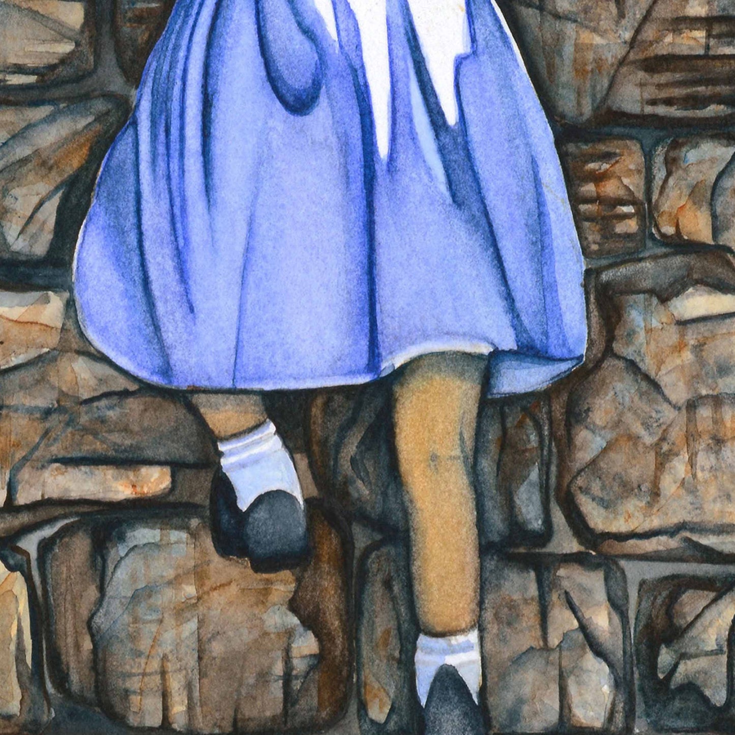 Blue Dress Girls - Giclée Watercolor Print