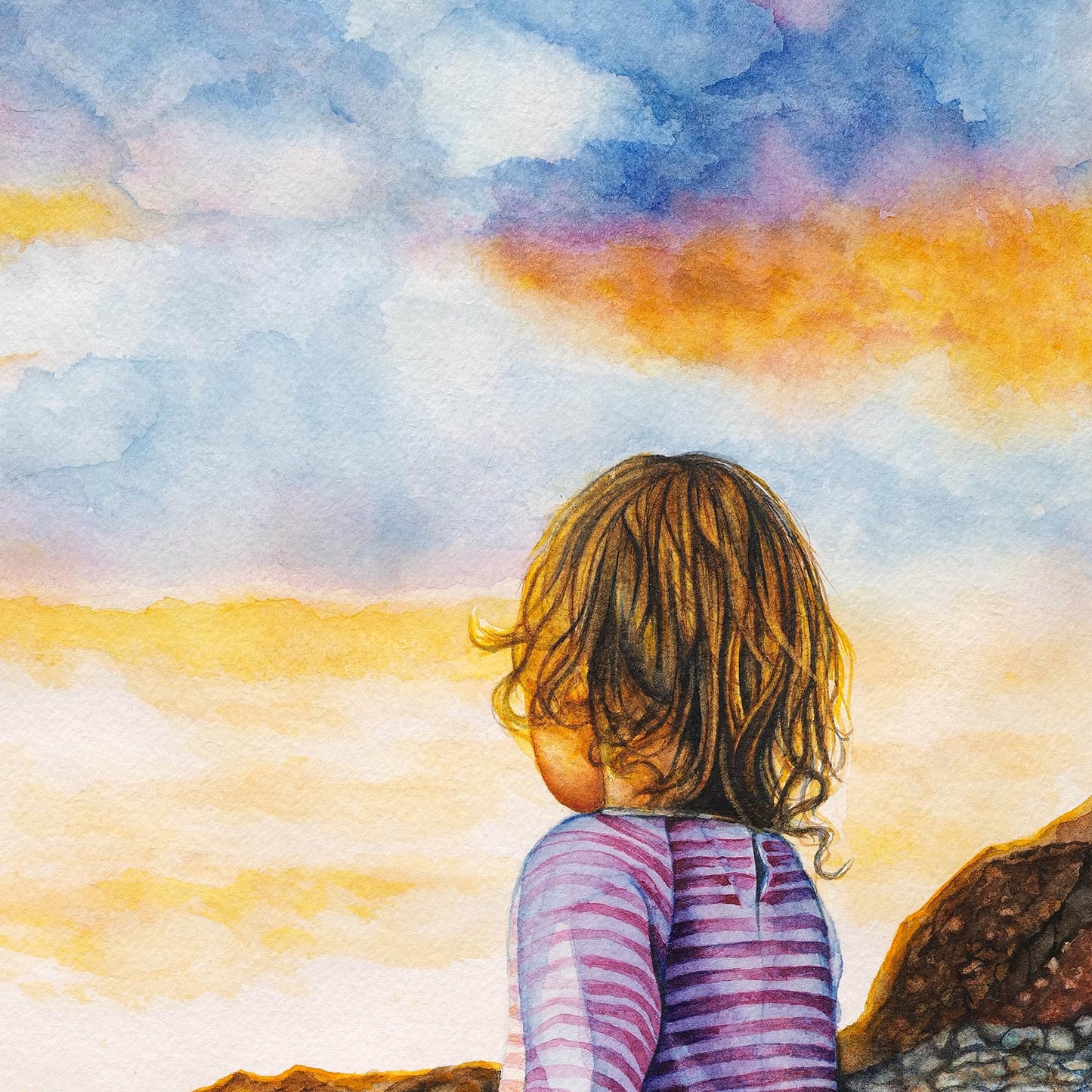 Shore Girl - Giclée Watercolor Print