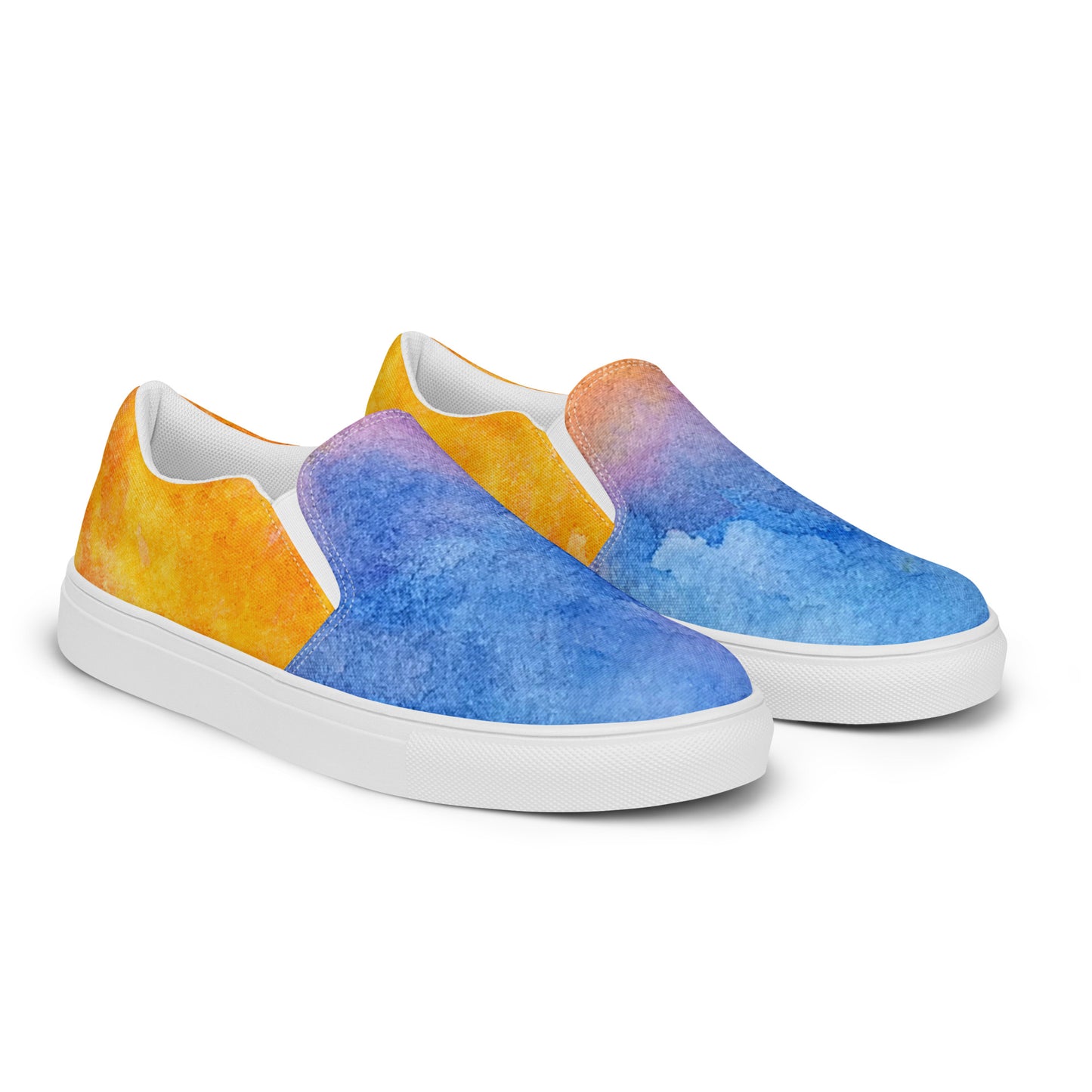 Women’s Watercolor Rainbow Slip-On Canvas Shoes